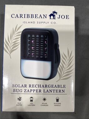 Caribbean Joe Black & White Bug Zapper Lantern